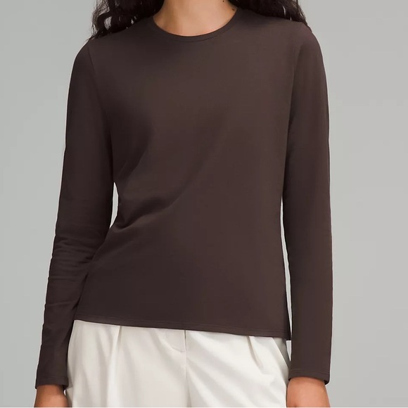 lululemon athletica Tops - [8]lululemon athletica Dark Brown Long Sleeve Cotton Tee